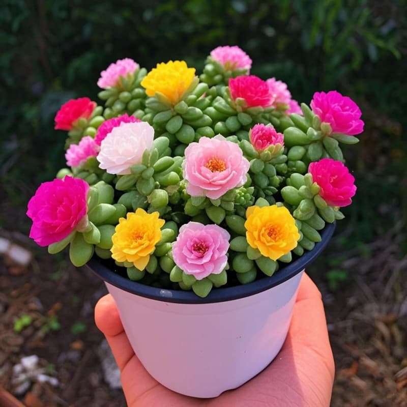 Lucky Jade Pendant, Colorful Jade Ornament, Succulent Potted Plant, Easy to Grow for Beginners, Protects Against Radiation