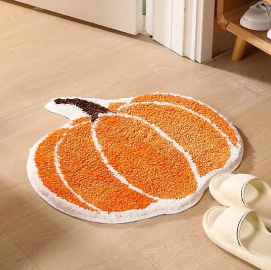 Cross-border American Thanksgiving Pumpkin Faux Cashmere Non-slip Door Mat for Bathroom Foot Mat, Amazon Temu Dropshipping
