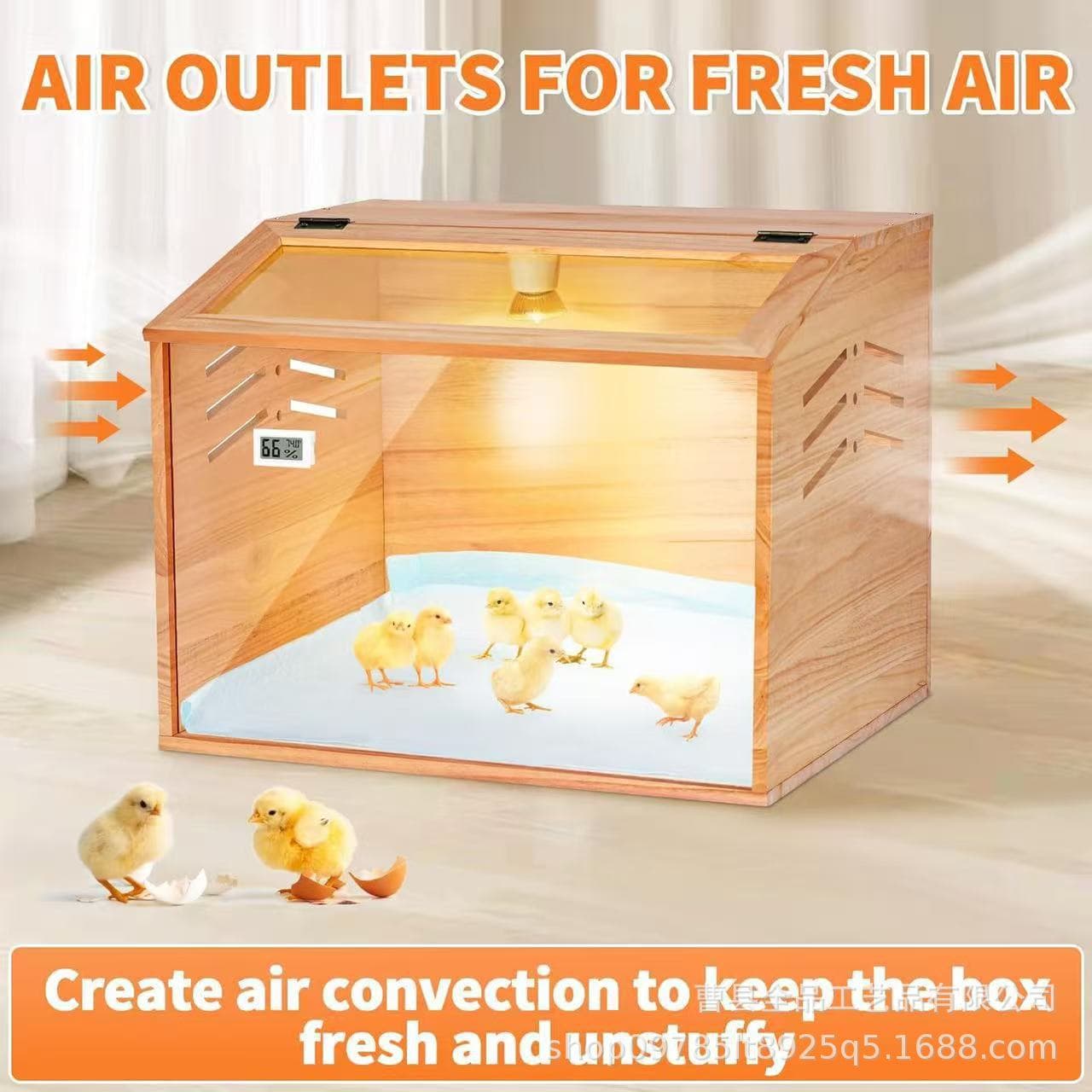 Wooden Bird Brooding Box Home Transparent Acrylic Quail Chicken Breeding Box Square Pet Breeding Wooden Box Breathable