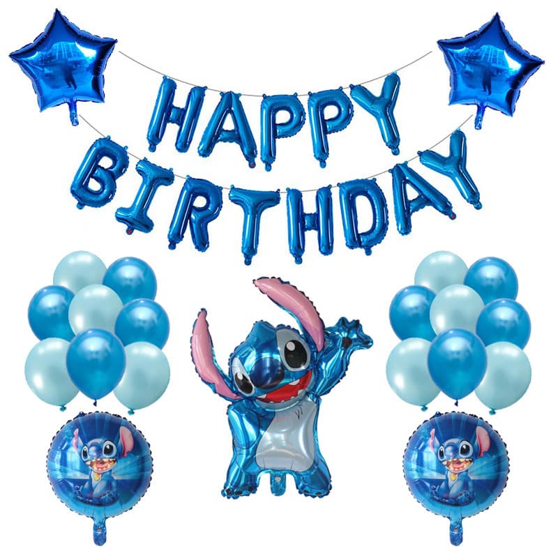 Lilo and Stitch cartoon animation aluminum film helium balloon set birthday party decoration children's toys