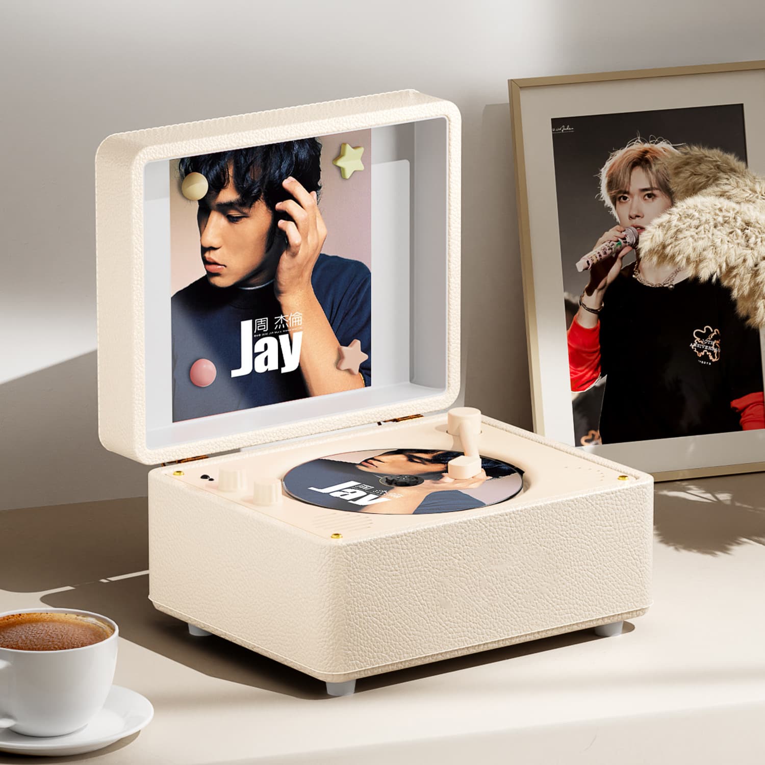 Cross-border Foreign Trade Miling M525i Retro CD Player Pink Leather Creative Album Disc Bluetooth Speaker