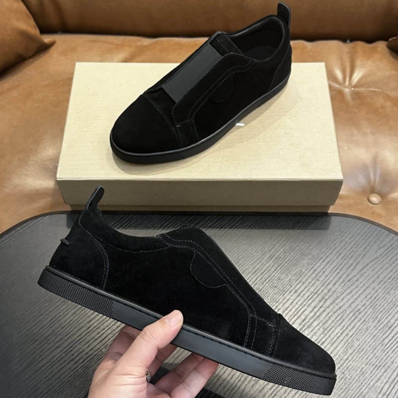 Christian Loubouti Cross-Border Casual Men's Shoes Slip-On Genuine Leather Comfortable Versatile Premium Men's Shoes