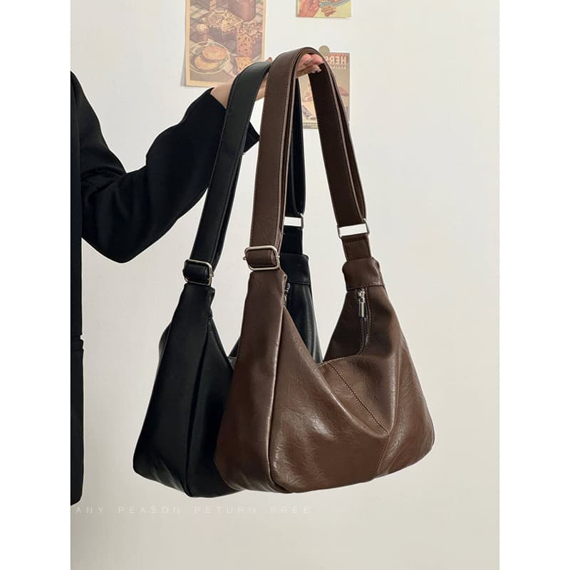 Women's Retro Soft Leather Large Capacity Tote Bag Crossbody Bag Multifunctional Shoulder Bag Fashionable And Practical