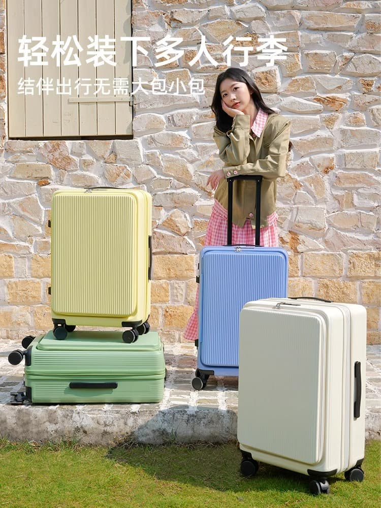 2025 New Large Capacity Luggage 28 Inch Durable Trolley Case with Front Opening and Expansion, Password Travel Suitcase for Women and Men