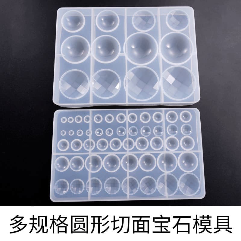 DIY Crystal Epoxy Silicone Mold Faceted Gem Round Oval Silicone Mold Poppy Cake Mold