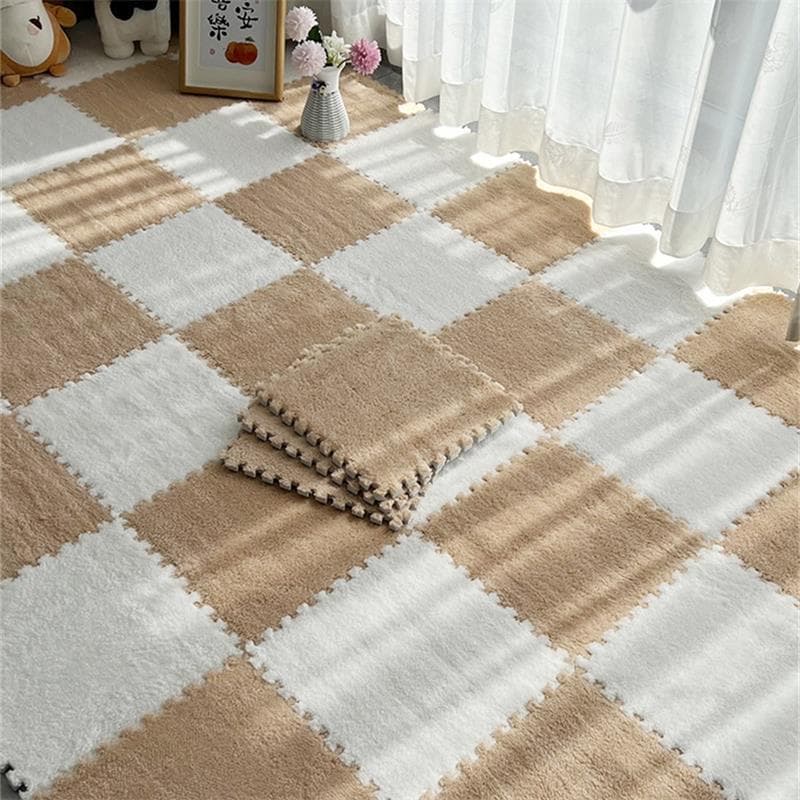 Bedroom bedside full carpet, cuttable and spliceable floor mat, bay window mat, tatami mat, large area plush splice for home use