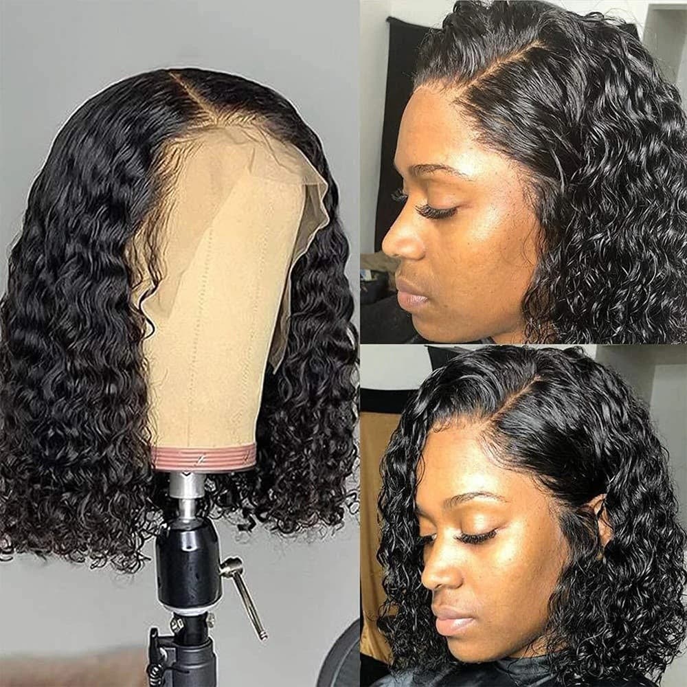 10A 13*4 Frontal Water Wave Bob 200% density 100% human hair