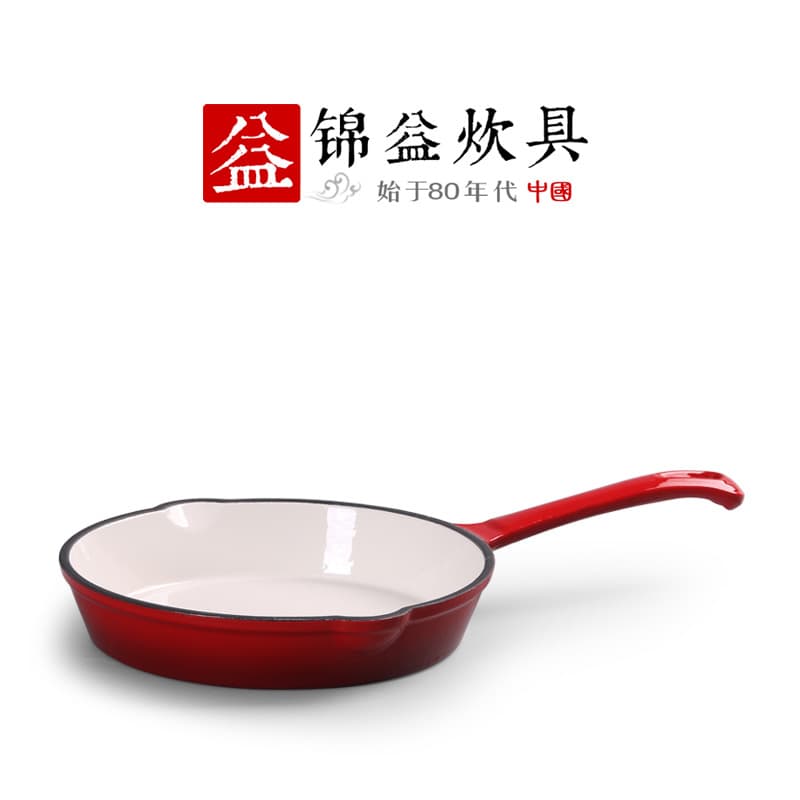 Cast Iron Scalloped Edge 4-Hole Egg Dumpling Pan, Multi-functional Egg Frying Pan, Coating-Free Wooden Handle Thickened Home Use Frying Pan