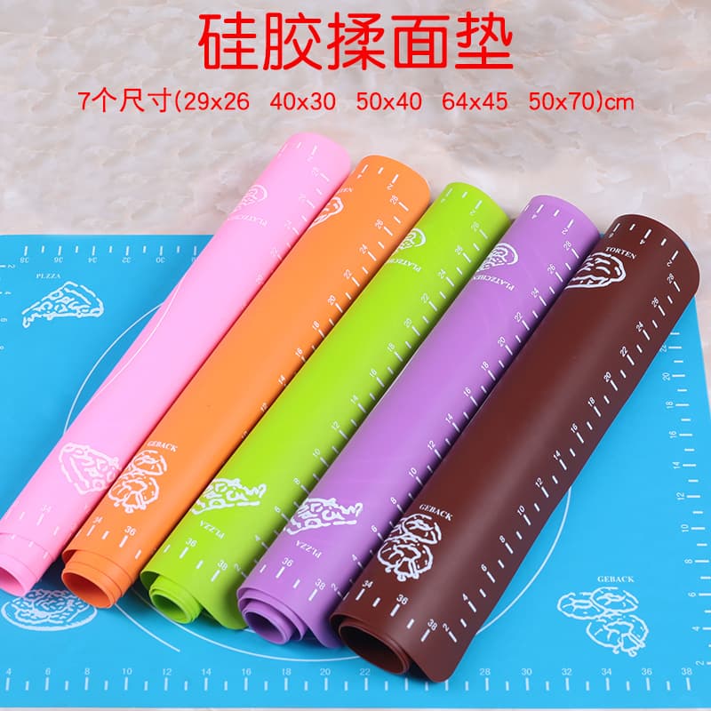 Silicone kneading mat, multi-size silicone kneading mat, rolling mat, dough mat, non-stick work surface, baking tool