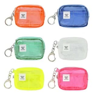 Transparent Mini Coin Purse Keychain Storage Bag, Portable Coin Pouch Charm Bag, Multiple Colors Available