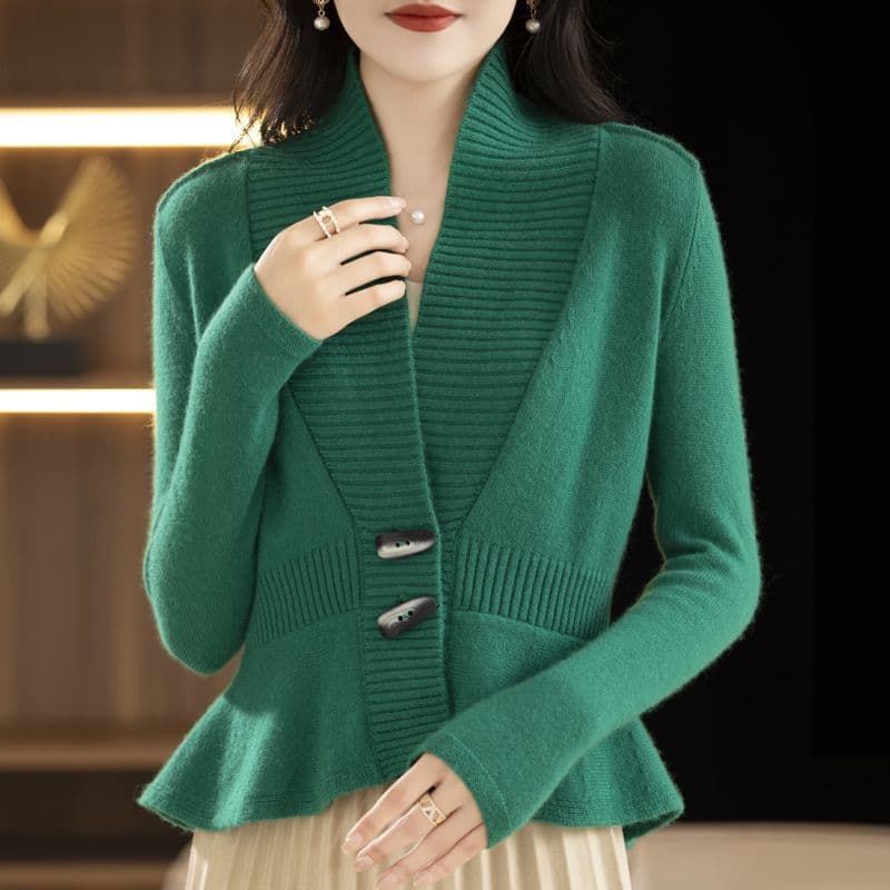 2025 slim cardigan for women, short spring style v-neck sweater, stylish knitted jacket