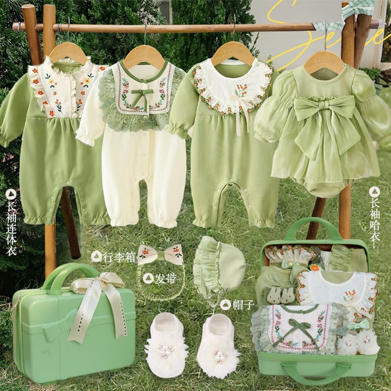 Newborn Baby Gift, Baby Clothing Gift Box Set, High-End Gift for Full Moon or First Birthday, for Girls, Spring and Summer
