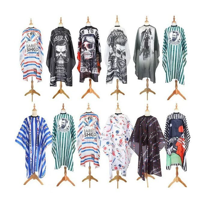 Cross-border Salon Barber Cape Haircut Cape Cloak Hairdressing Cape American Style Striped Non-Stick Hair