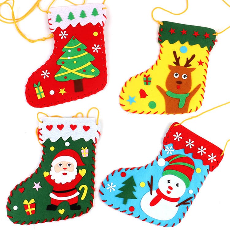 Christmas Stocking DIY Kids Craft Non-Woven Fabric Educational Toy Kindergarten Creative Decoration Christmas Gift