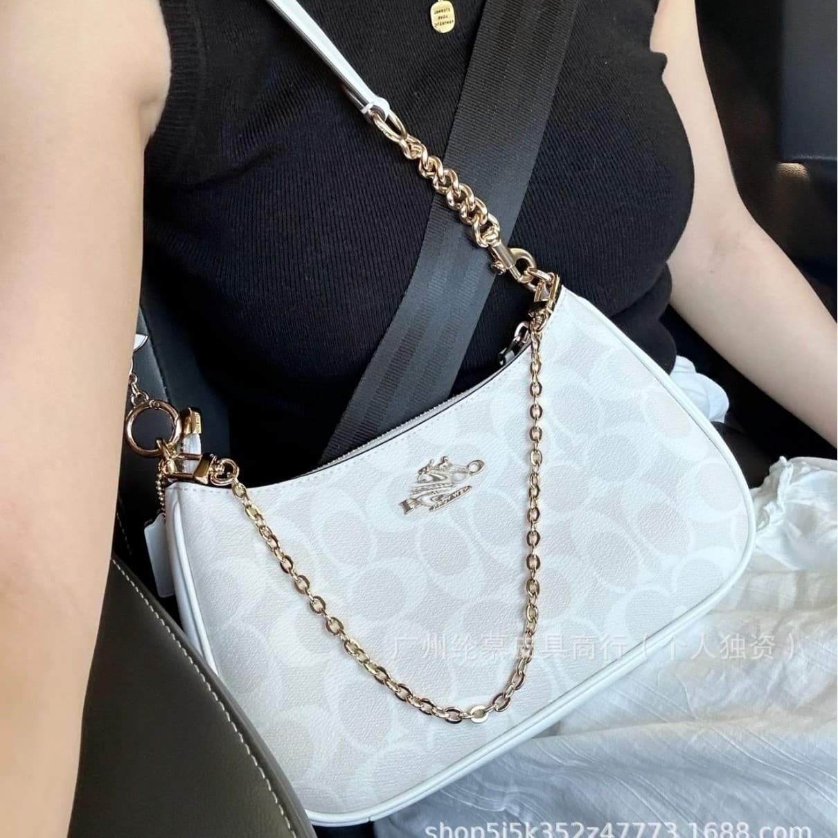 Coco High Edition Teri24 Underarm Bag Glacier White Mahjong Bag Exquisite Fashion Versatile Handheld Shoulder Crossbody Bag
