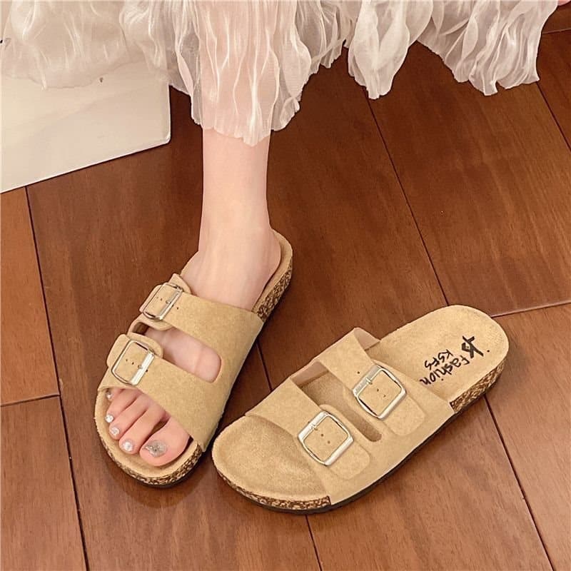 Birkenstock 2025 Summer New Retro Sandals Unisex Large Size One-Strap Beach Shoes Outdoor Couple Slippers