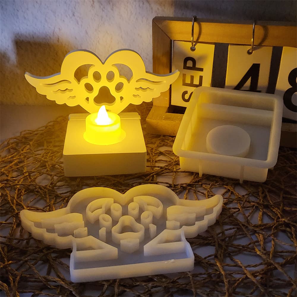 S1006 Heart Wings Claw Plug-in Decorative Cement Plaster Mold DIY Silicone Mold