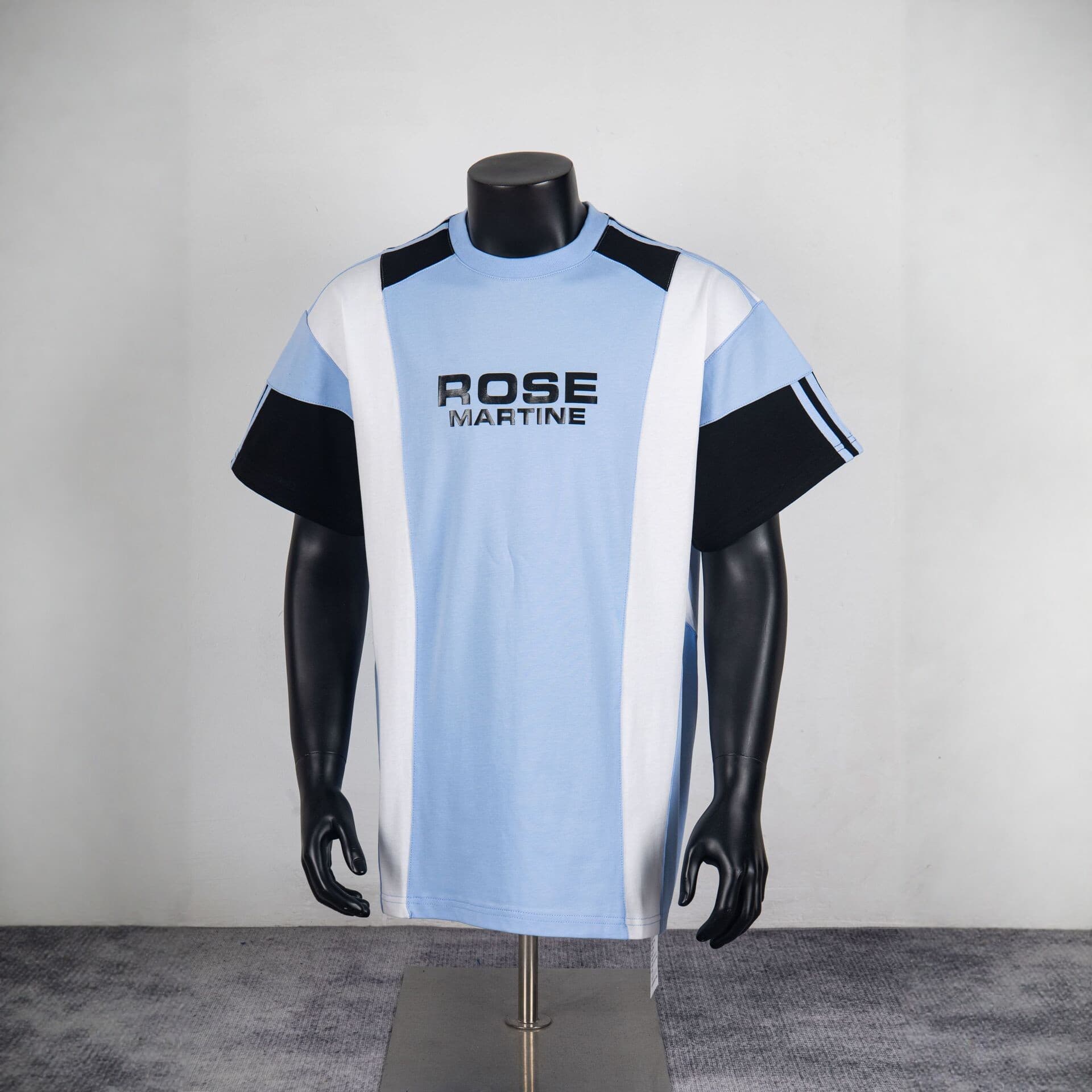 Martine Rose Contrast Color Block Letter Print Short Sleeve Unisex Summer Loose Sports Jersey Streetwear T-Shirt
