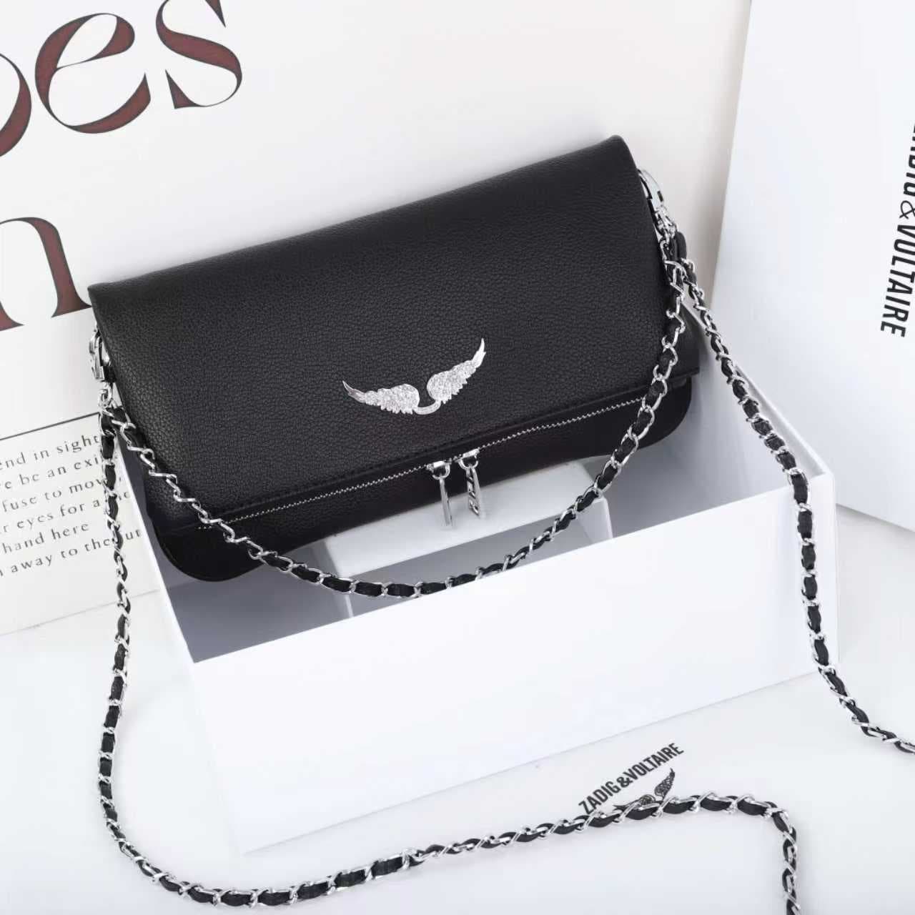 2025 ZV New Women's Envelope Bag with Rhinestone Chain Crossbody Bag Versatile Commuter Shoulder Bag