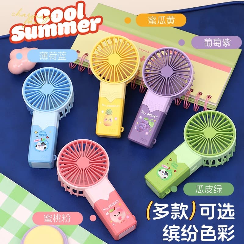 Colorful Cartoon Phone Stand with Fan, Three-Speed Charging Fan, Portable Fan, Logo Gift