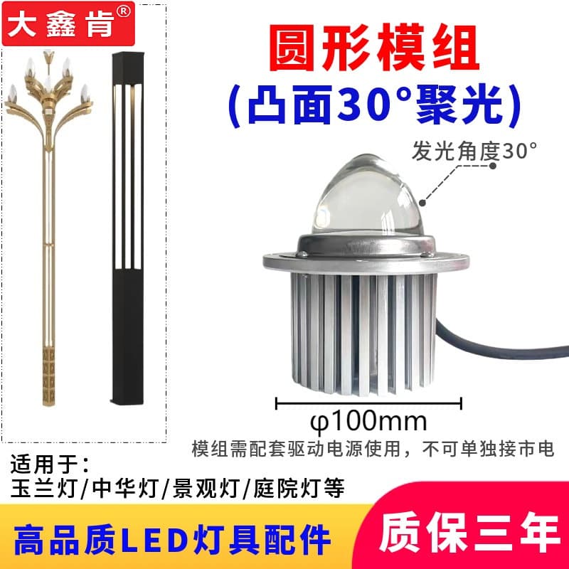 LED Round Module Spotlight 30° Convex 20W 30W Light Source Module 30V Garden Light Magnolia Light Source Accessories
