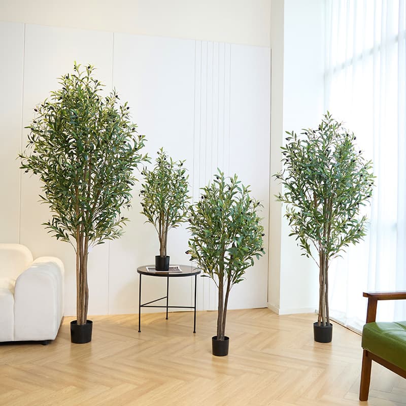 Real Wood Pole Detachable Artificial Olive Tree Cross-border Trade Potted Plant Home Decoration Simulation Greenery Large Tree Ornament