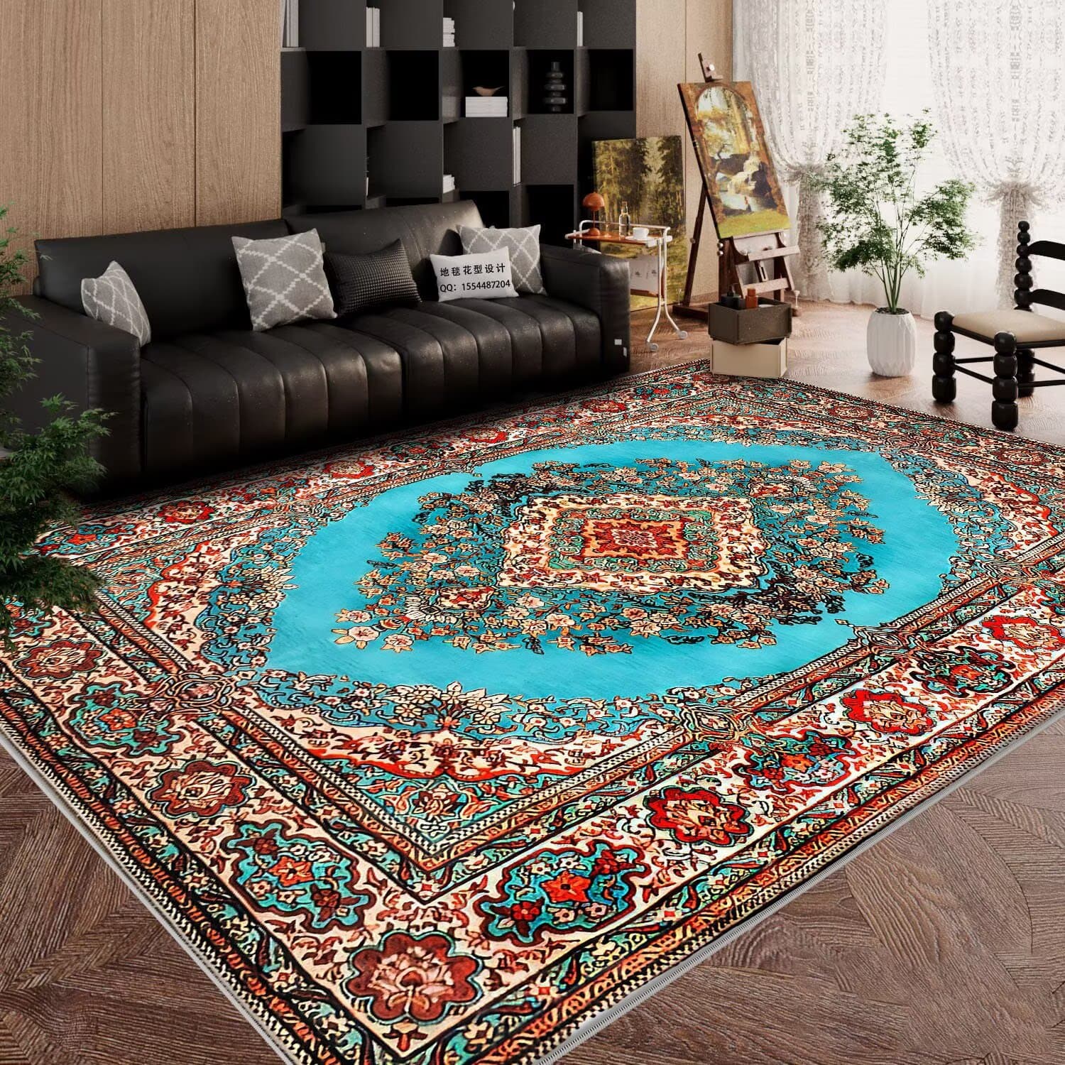 Cross-border Amazon Nordic living room rug, high-end coffee table rug, luxury bedroom large area floor mat