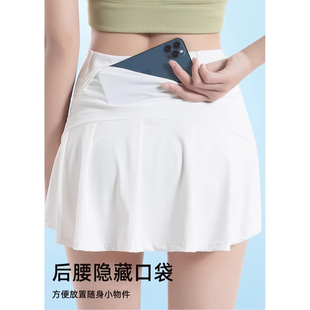 Yoga Skirt Half Skirt Anti-Exposure Sports Short Skirt Running Tennis Skirt Women Slimming Hip-Covering Quick-Dry Fitness Skirt