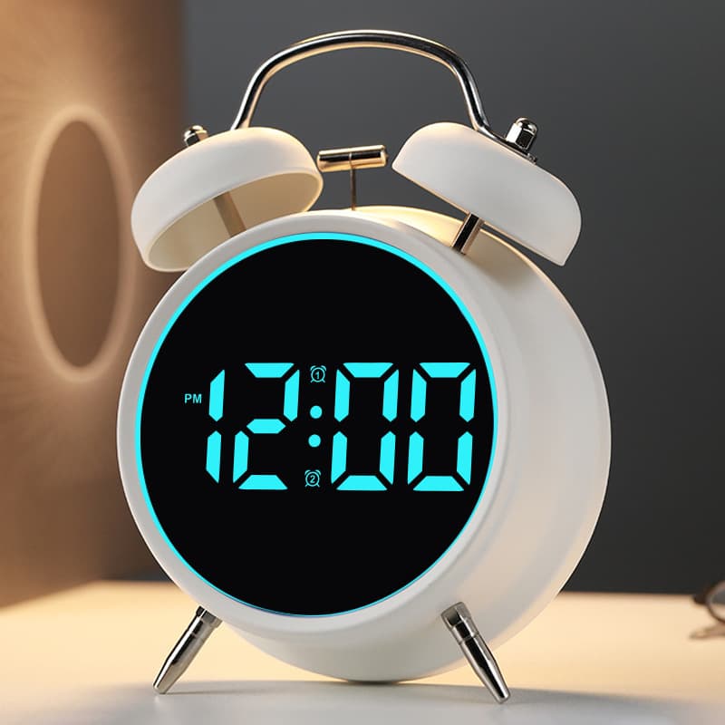 Student Alarm Clock Extra Loud Metal Strong Bell Essential for Heavy Sleepers Multifunctional Electronic Alarm Clock