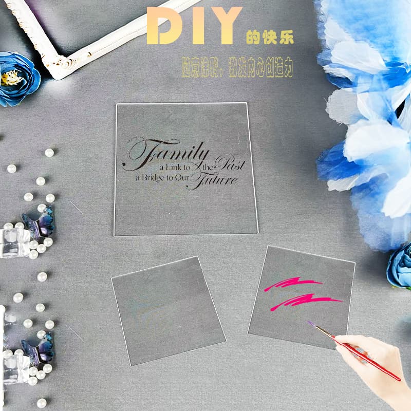 Cross-border In Stock Blank Square Acrylic Sheet Gukka Laser Cutting Handmade DIY High Transparency Acrylic Sheet