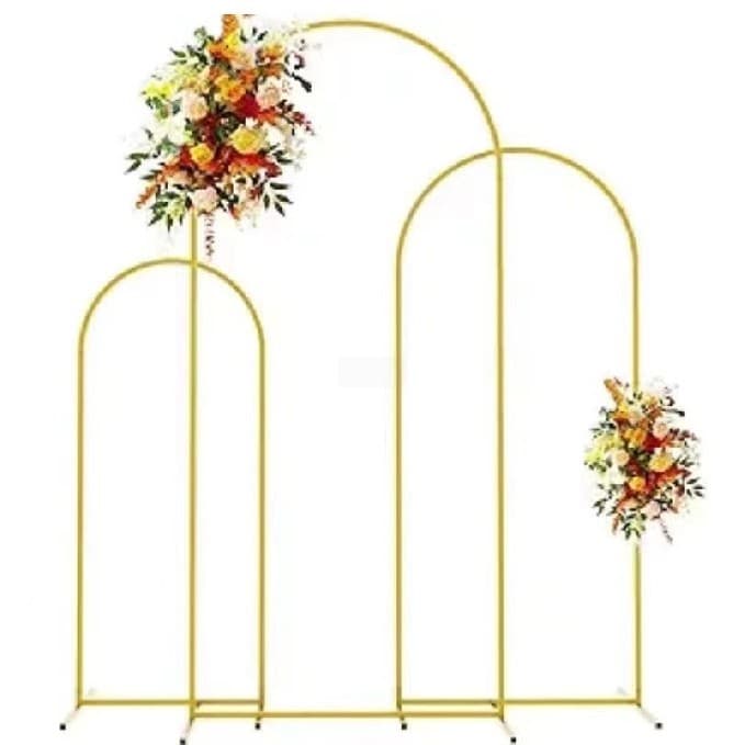 Hot Selling New 7.2FT Gold Iron Arch Stand Party Festival Wedding Arch Background Decoration Wholesale