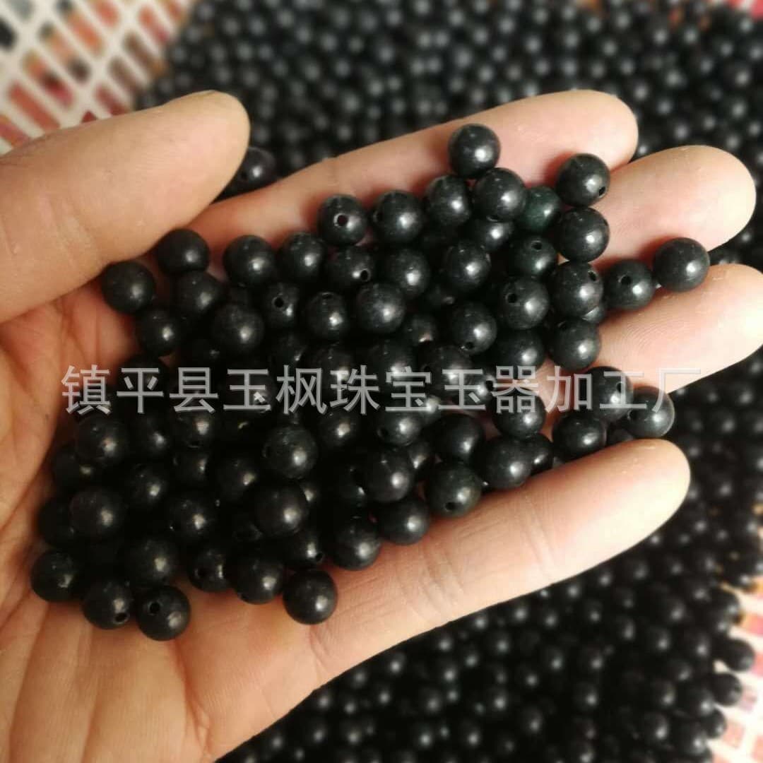 Factory Wholesale: Medicinal King Stone Loose Beads, Black-Green Jade Round Beads, Bulk Discounts, Live Streaming Direct from Manufacturer
