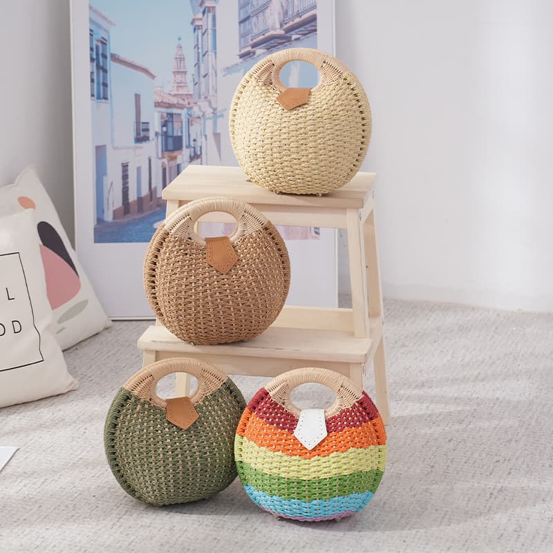 Xiaohongshu Same Style Woven Straw Bag, Rattan New Fashion Personality Cute Shell Handbag, Casual Beach Bag
