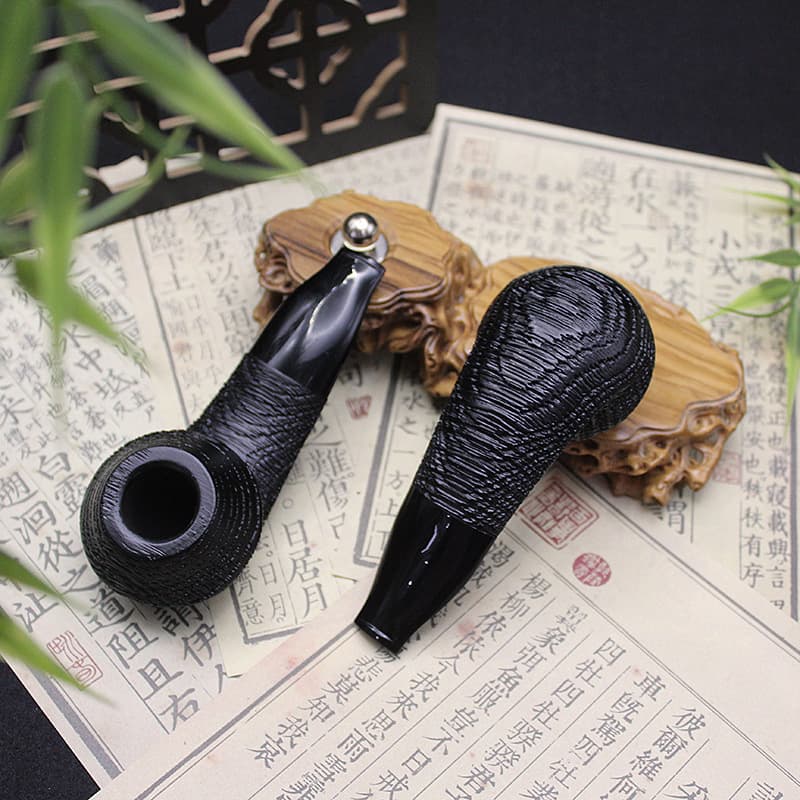 Factory direct supply for men's oak handmade pipes 3MM filter flue bulldog portable solid wood smoking accessories wholesale