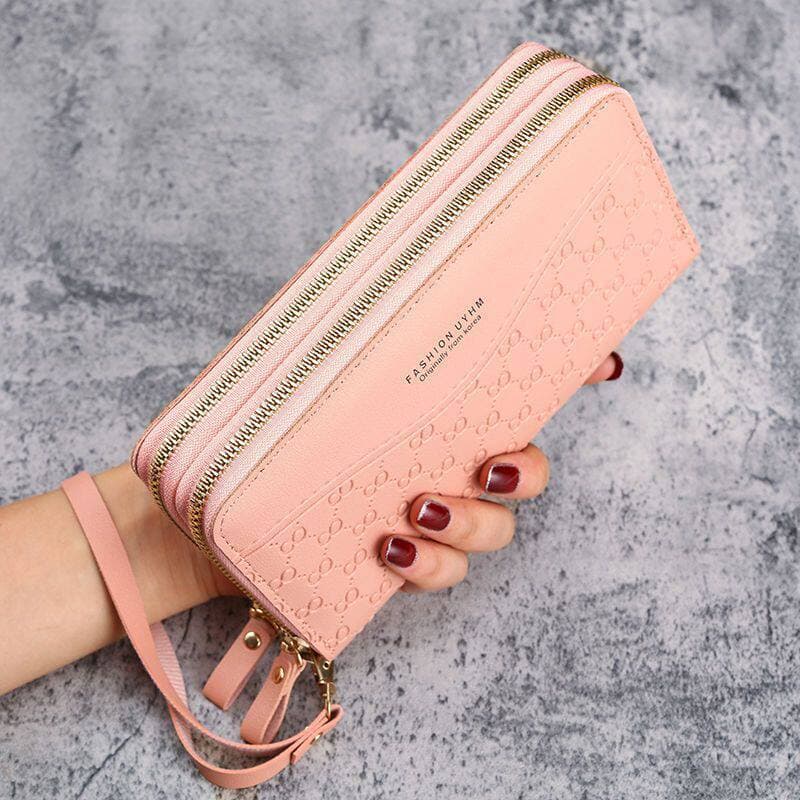 New Women's Long Wallet with Zipper Coin Pocket, Multifunctional Phone Bag, Large Capacity, Simple Multi-Slot Card Holder