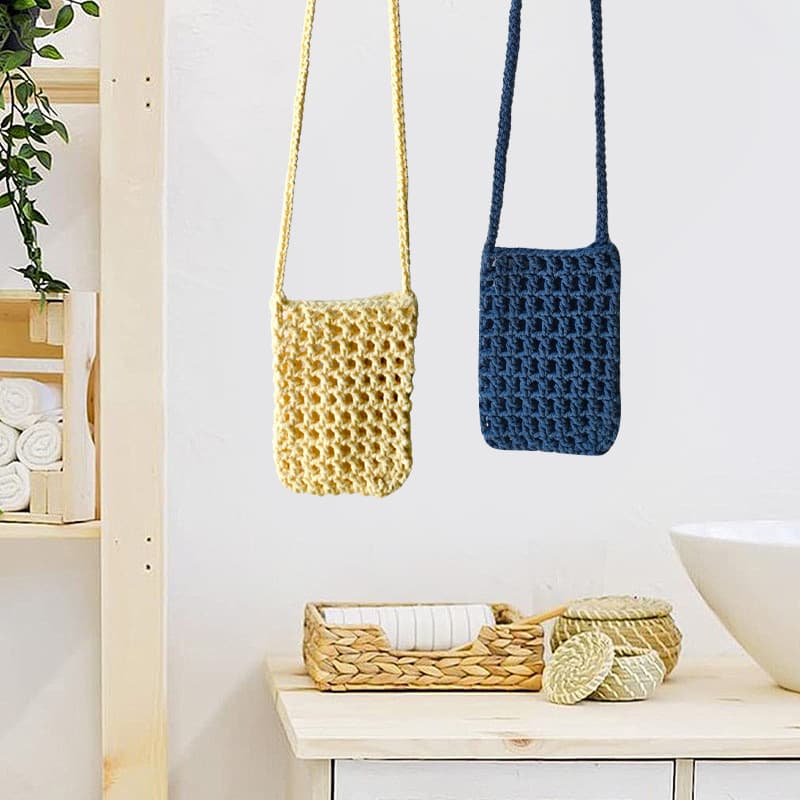 New beach bag, vacation bag, cotton rope woven mobile phone bag, women's crossbody bag, lipstick small bag, shoulder bag, portable