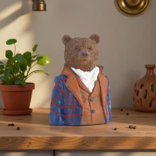 New resin bear figurine desktop decoration creative animal statue home entryway living room ornament