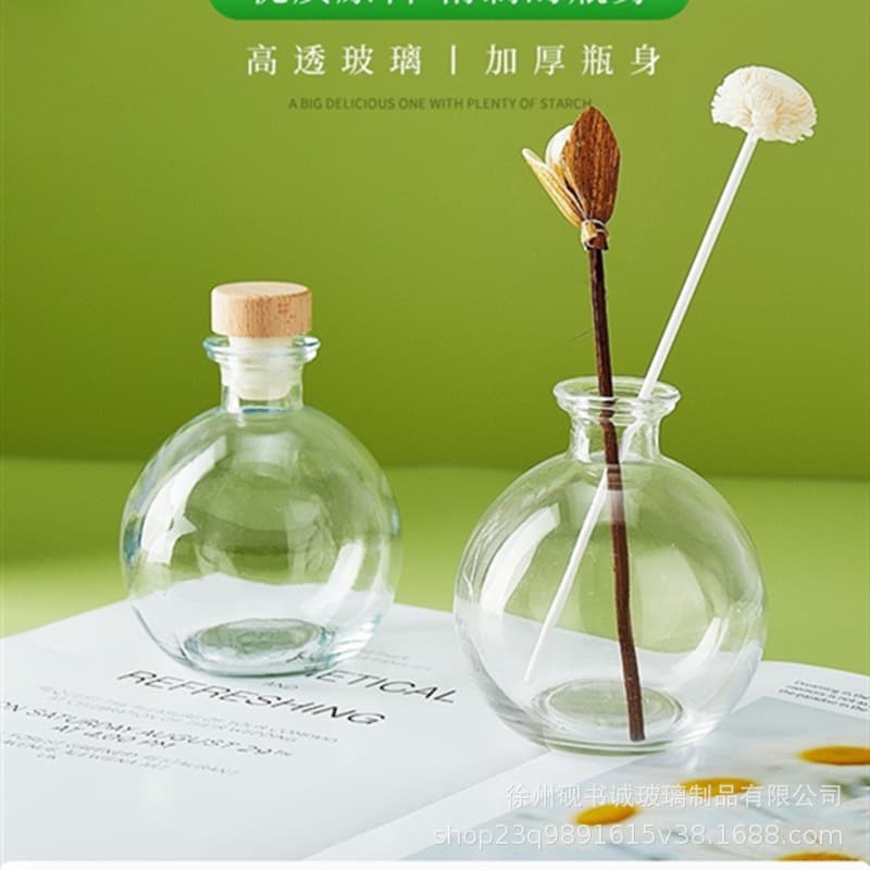 Christmas spherical aromatherapy bottle transparent belly diffuser bottle empty bottle decoration fireless rattan hotel interior decoration