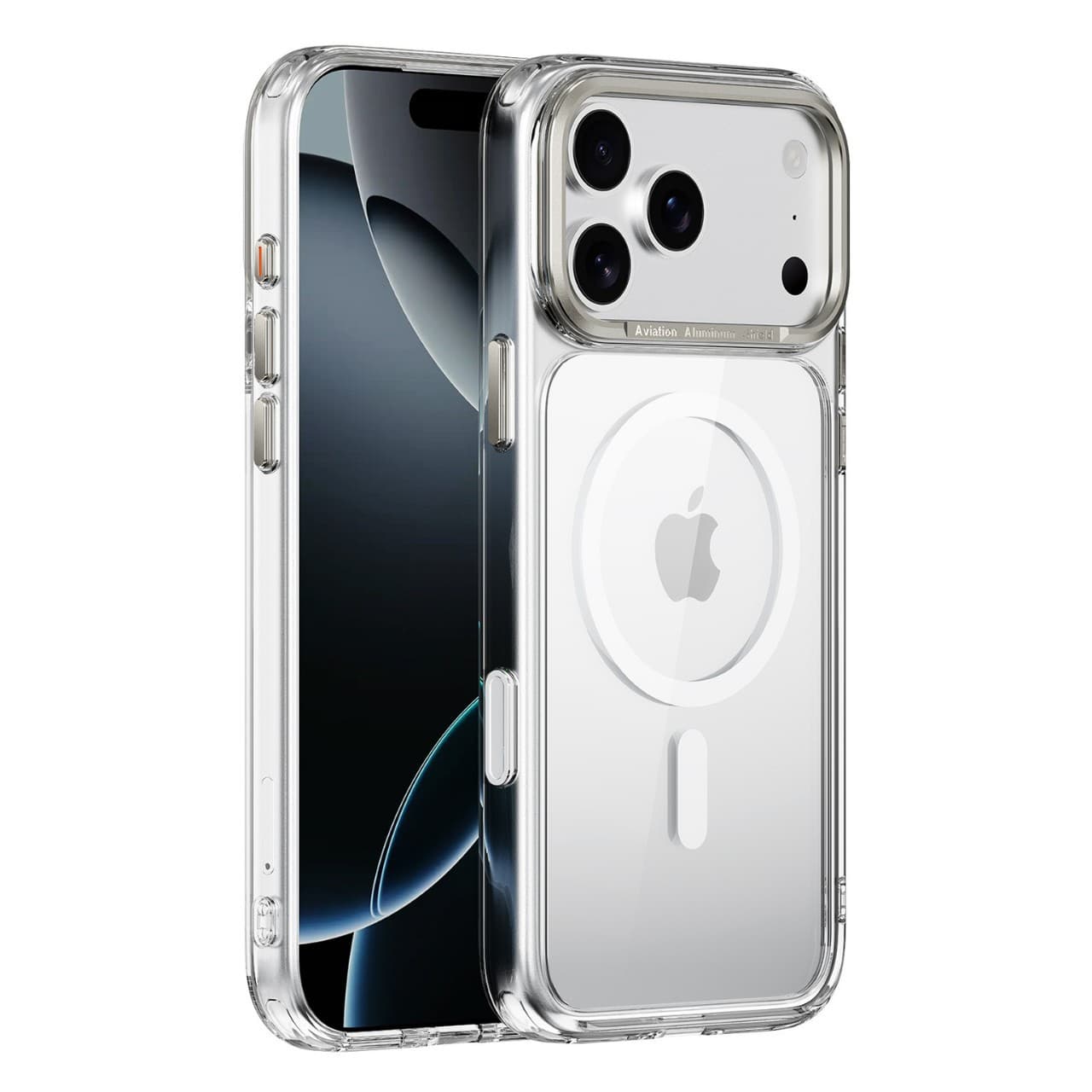 iPhone 17 Air Phone Case Metal Camera Frame Transparent Magnetic Case Compatible with Apple 17 Pro Phone Protective Cover