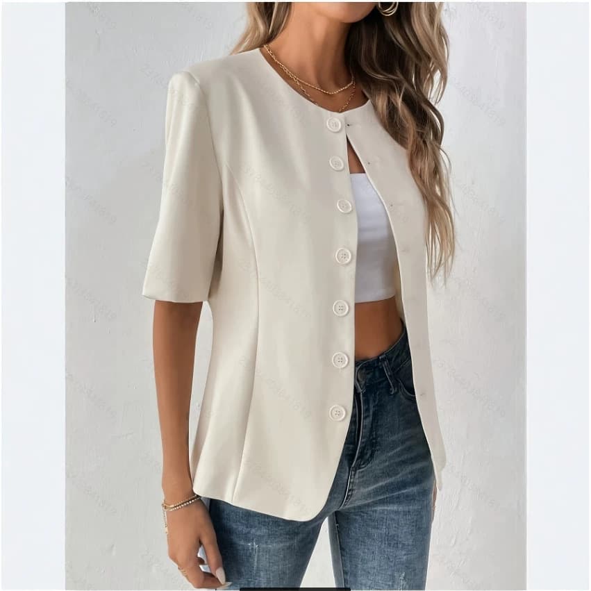 2026 New Commute Versatile Short Sleeve Shirt Cross-Border European American Elegant Little Fragrance Style Cardigan Top