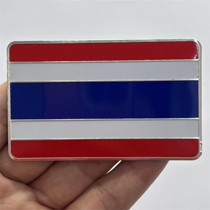 Thailand Flag Metal Car Sticker Modified Car Emblem Nameplate Thailand Car Badge Metal 3D Aluminum Alloy Body Decal