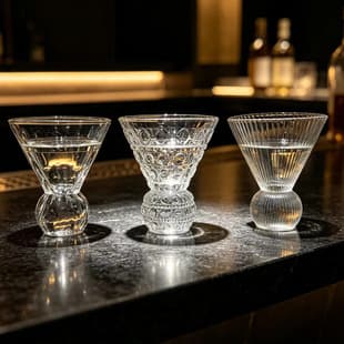 Cross-Border Embossed Glass Cocktail Glass Small Shot Glass Home Light Luxury Tasting Glass 50ml Crystal Glass