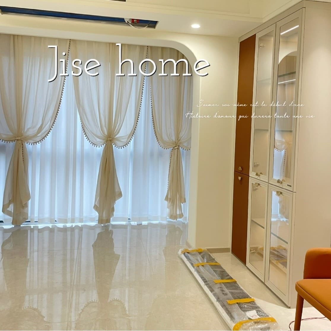 French Wool Voile Beige Curtain for Living Room Bedroom Bay Window Balcony Fairy Curtain Restaurant Study Tea Room Hotel Ready-made Wholesale