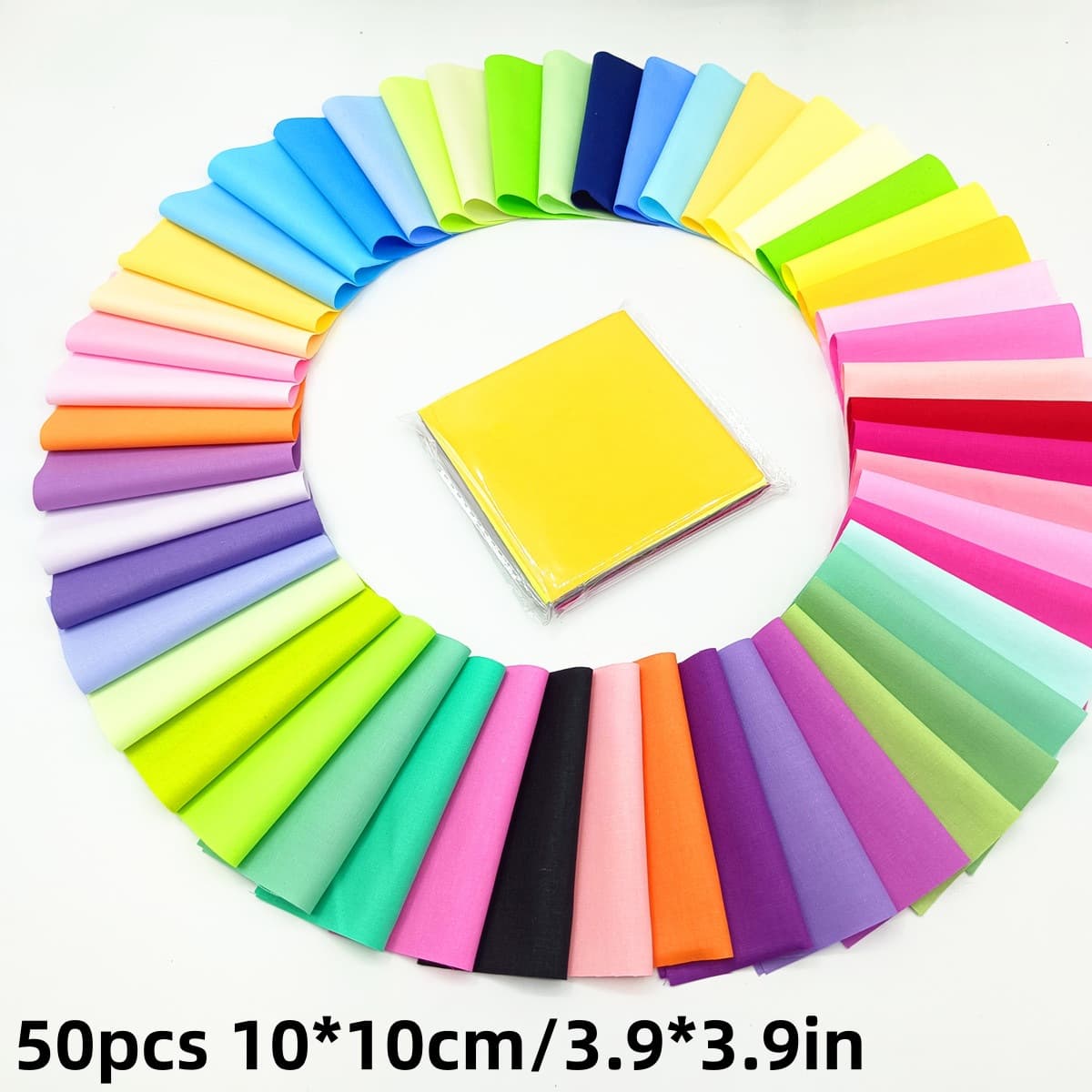 Cross-Border Best-Selling Solid Color 50/100 Pieces Cotton Fabric Patches Sewing Craft Fabric Set for Patchwork Quilt