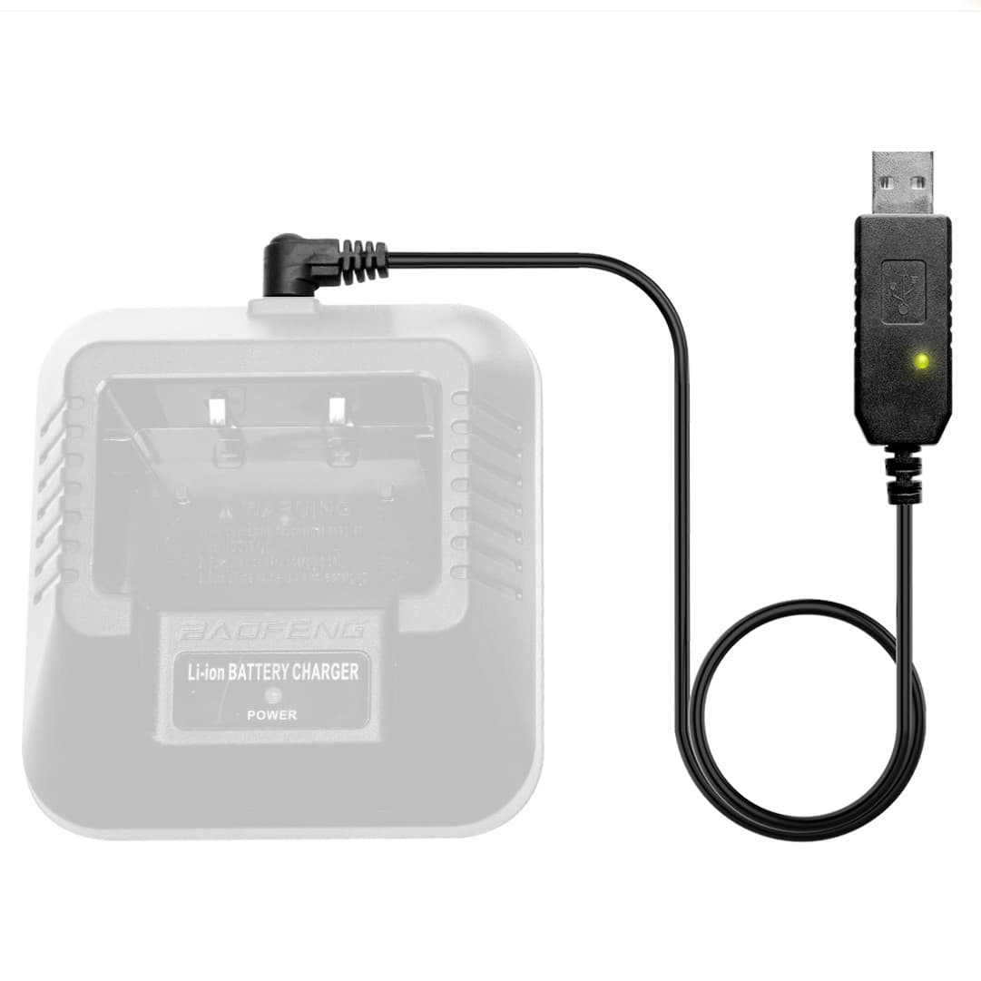 Baofeng USB Charging Cable Compatible with Baofeng UV5R UV82 UV6R UV9R and Other Baofeng Walkie Talkies Connection Base
