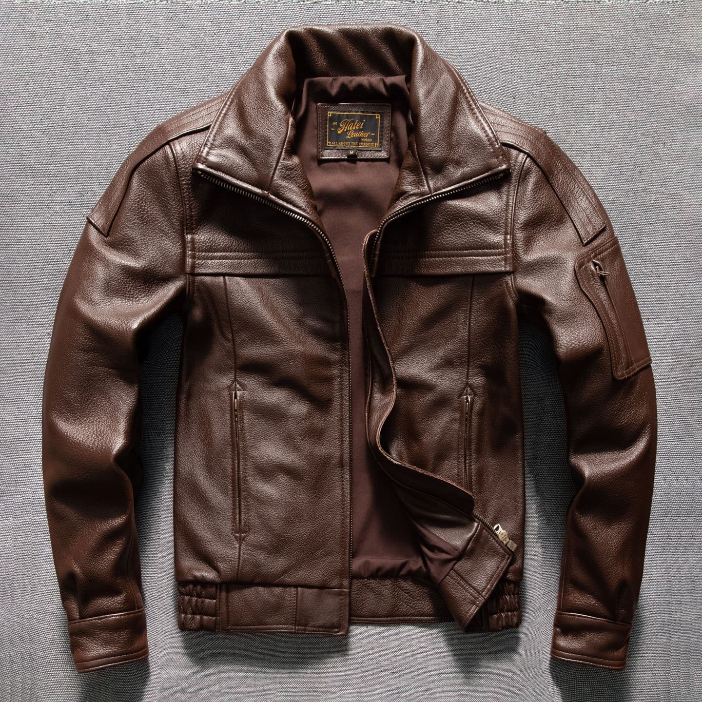 Uncoated Air Force Pilot Jacket 02 Style Flight Suit Men's Top Layer Cowhide Genuine Leather Jacket Big Size Coat