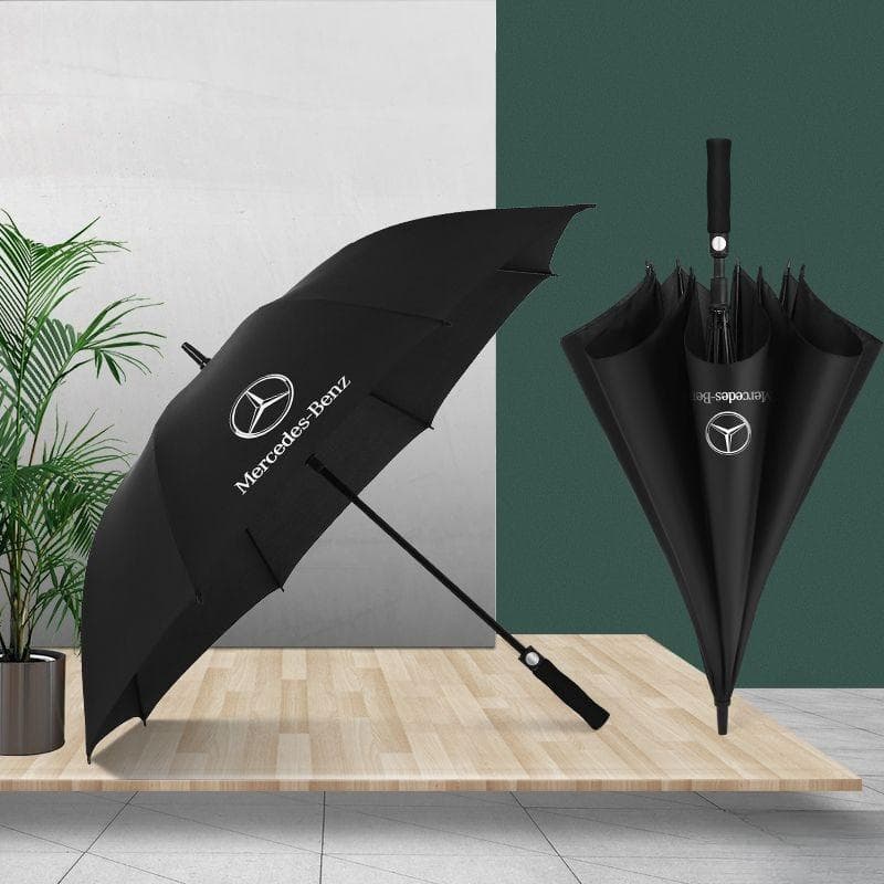 Long-handle Car Logo Umbrella for Mercedes-Benz, BMW, Audi 4S Dealership, Durable Automatic Umbrella, Advertising Umbrella with Logo, Manual