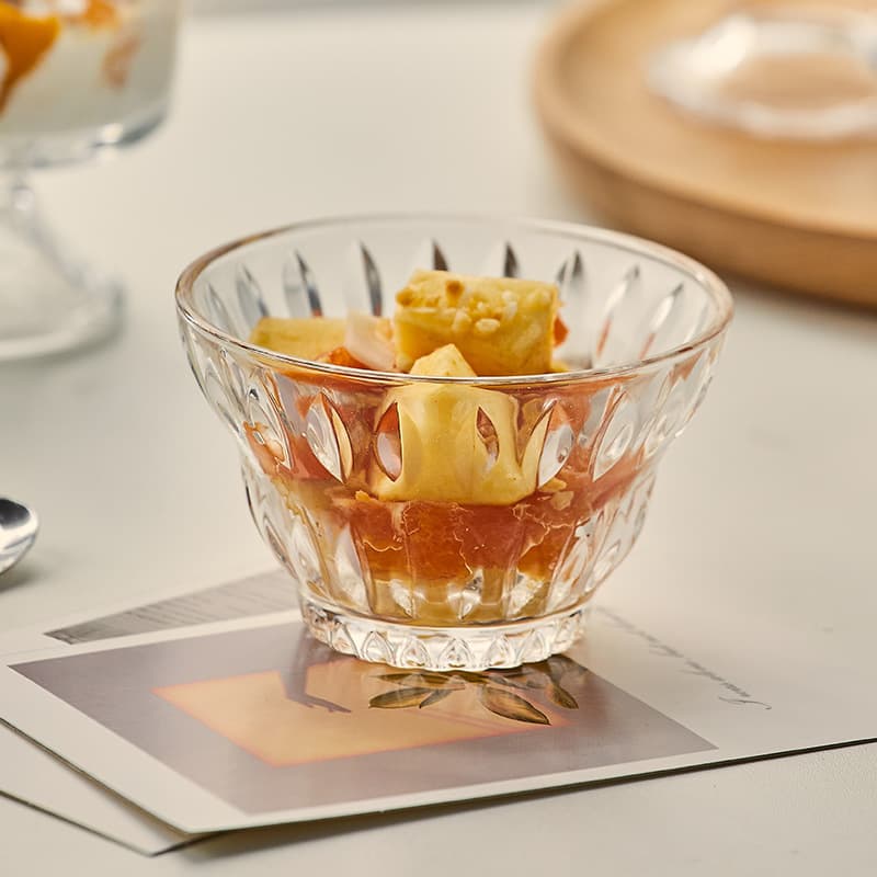 Niche Ins Style High Aesthetic Oatmeal Breakfast Glass Bowl Yogurt Cereal Ice Cream Dessert Bowl Dipping Sauce Dish