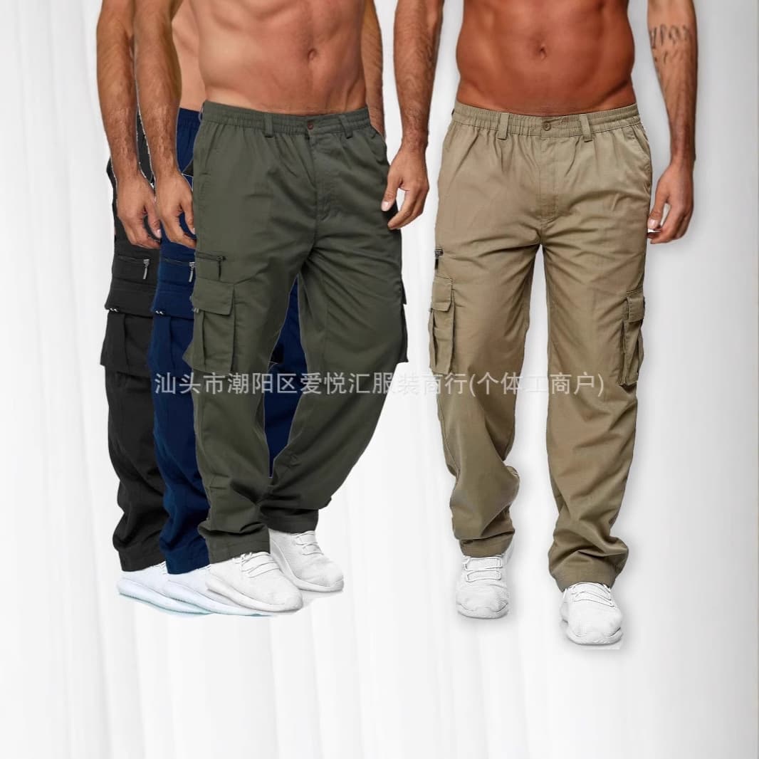 Overseas Factory Direct American Retro Washed Multi-Pocket Casual Pants Fashion Trendy Loose Straight-Leg Trousers