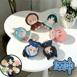 Genshin Impact Cape Style Plush Keychain Zhongli Kazuha Hutao Plush Doll Anime Accessory Bag Charm